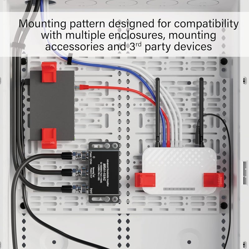 OnQ Legrand - Universal Mounting Plate 10 Inch, Secure Devices in Structured Media Enclosure Mounting Plate, Mounting Plate with 2 Rachet Clamps, Recessed Wall Plate to Organize Cable, White, AC1040F - Image 3